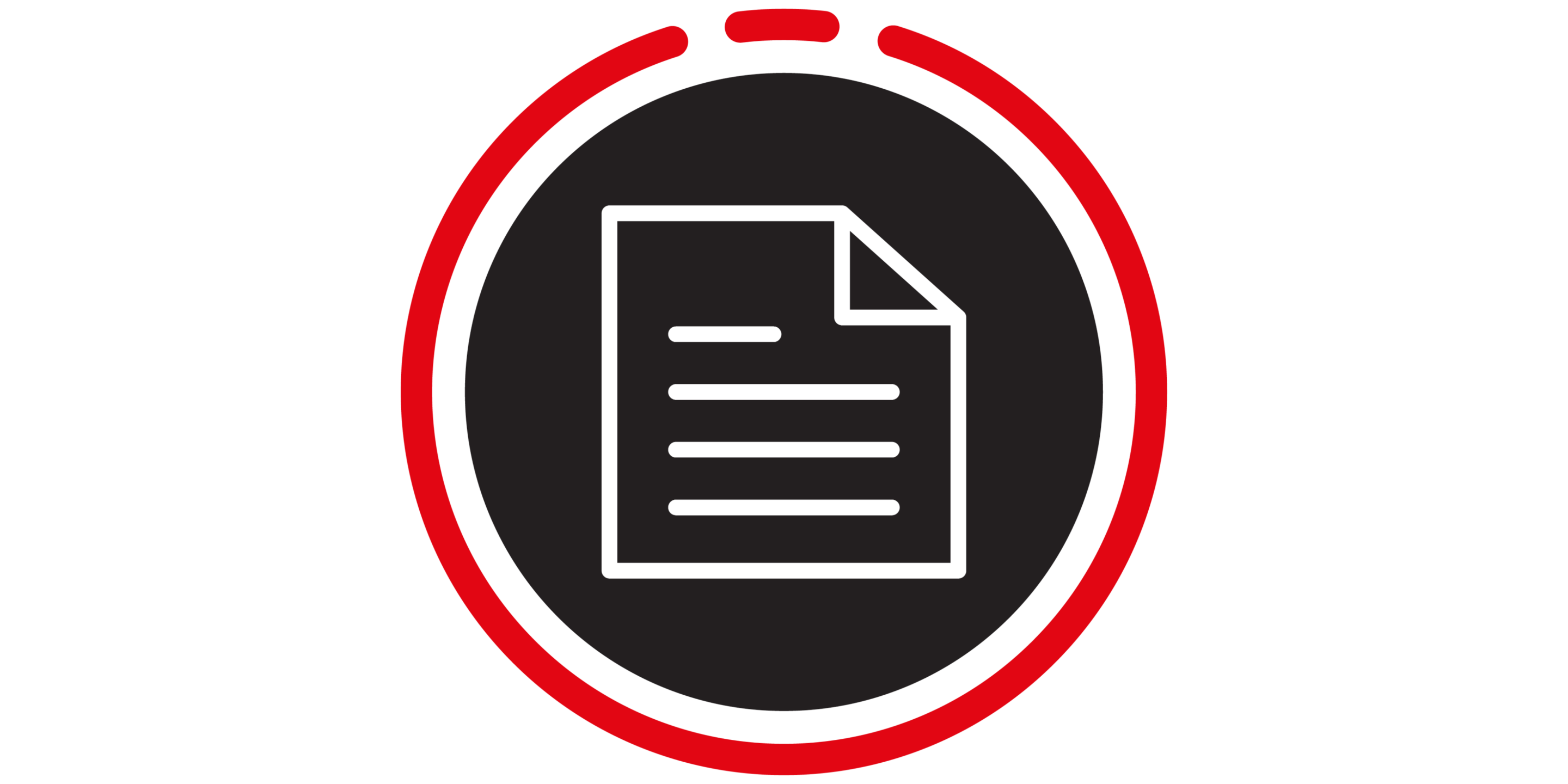 UKPN Specification Ducting Brochure White document icon in a black circle with a red outline, on a background with white diagonal stripes.